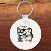 I Just Really Like Penguins Ok Funny Design  Sleutelhanger (Voorkant)
