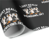 I Just Really Like Penguins OK Funny Penguin Lover Cadeaupapier (Rol Hoek)