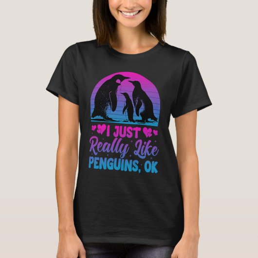 I Just Really Like Penguins OK   Penguin T-shirt (Voorkant)
