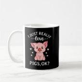 I Just Really Like Pigs, OK Kids Boys Love Pigs  Koffiemok (Links)