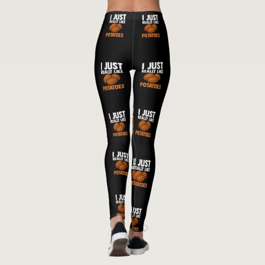 I Just Really Like Potatoes Potato Food Humor Leggings (Achterkant)