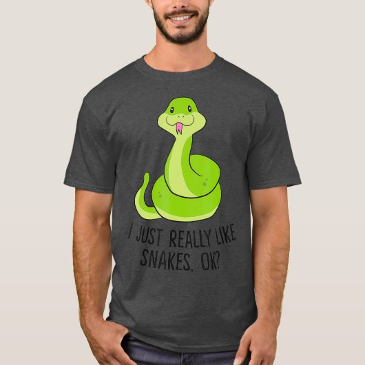 I Just Really Like Snakes Ok Cute Snake Gift T-shirt (Voorkant)