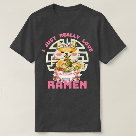 I just Really Love Anime Ramen Corgi Premium  T-shirt (Design voorkant)