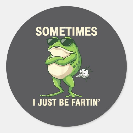 I Just Sometimes Frog Farting Outfit Ronde Sticker (Voorkant)