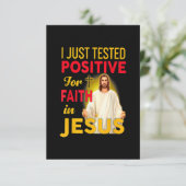 I Just Tested Positive For Faith In Jesus RSVP Kaartje (Staand voorkant)