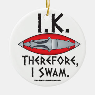 I.K. Daarom zwom ik grappige kajak Keramisch Ornament
