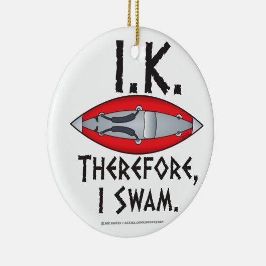 I.K. Daarom zwom ik grappige kajak Keramisch Ornament (Rechts)
