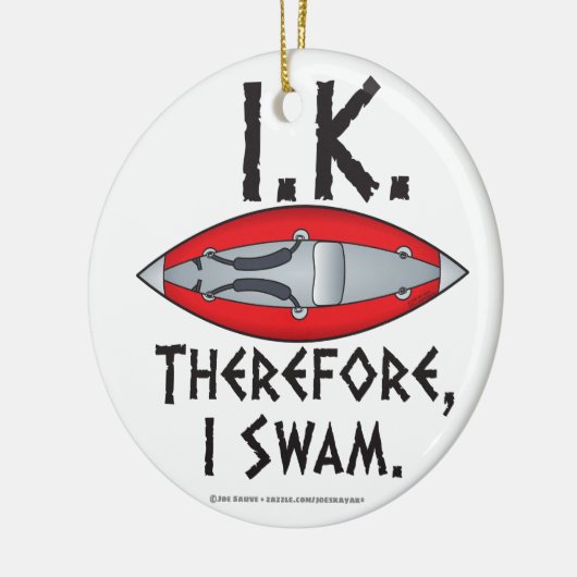 I.K. Daarom zwom ik grappige kajak Keramisch Ornament (Links)