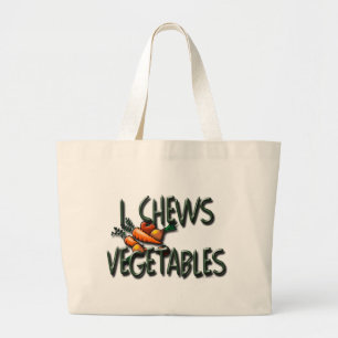 I Kauwt het ontwerp van groenten Grote Tote Bag