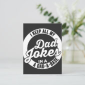 I Keep All My Dad Jokes In A Dad A Base Dad Jokes Feestdagenkaart (Staand voorkant)