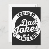 I Keep All My Dad Jokes In A Dad A Base Dad Jokes Feestdagenkaart (Voorkant / Achterkant)