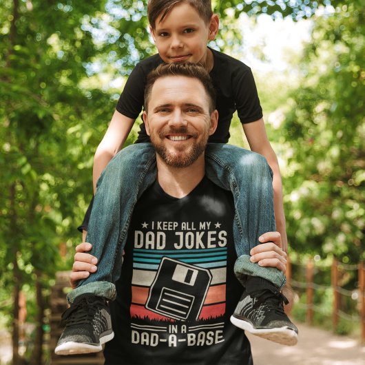I Keep all my Dad Jokes in a Dad a Base Fun T-shirt