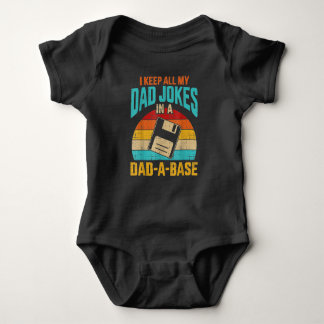 I Keep All My Dad Jokes In A Dad-A-Base Vintage Fa Romper