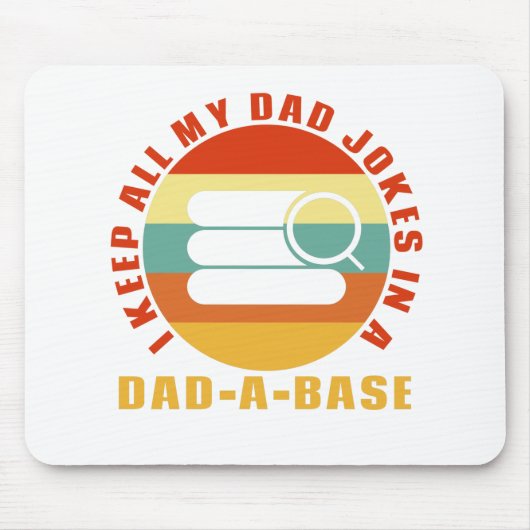 I Keep All My Dad Jokes In A Dad-A-Base Vintage Muismat (Voorkant)