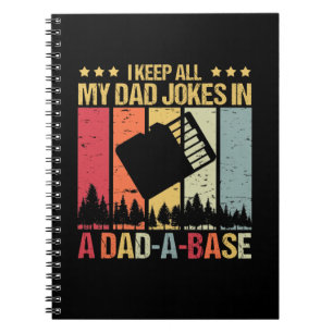 I Keep All My Dad Jokes In A Dad-A-Base Vintage Notitieboek