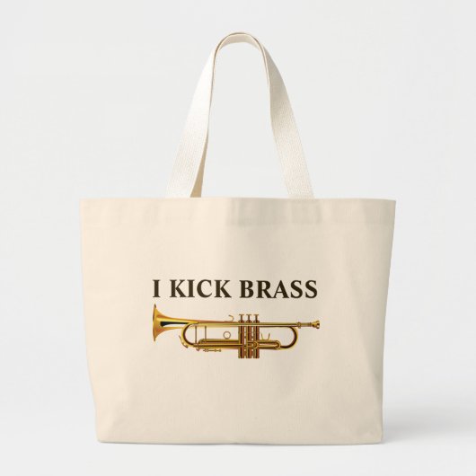 I Kick Brass Golden Trumpet Grote Tote Bag (Voorkant)