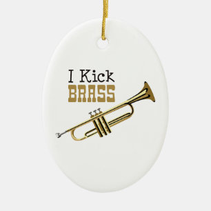 I Kick Brass Keramisch Ornament