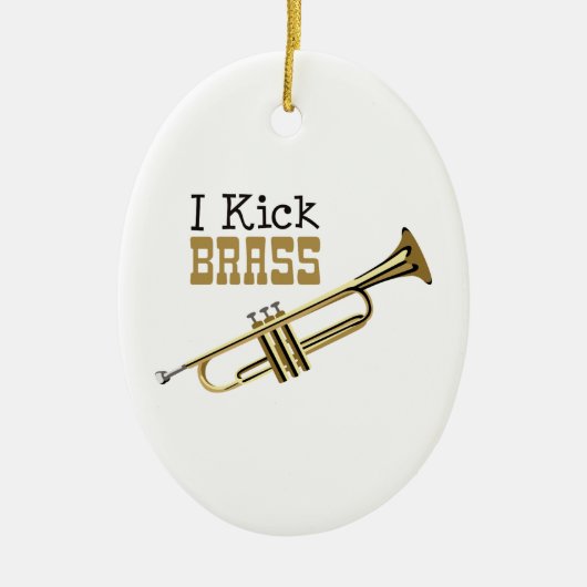 I Kick Brass Keramisch Ornament (Voorkant)