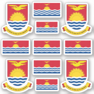 I-Kiribati staatssymbolen / wapenschild en vlag S Sticker