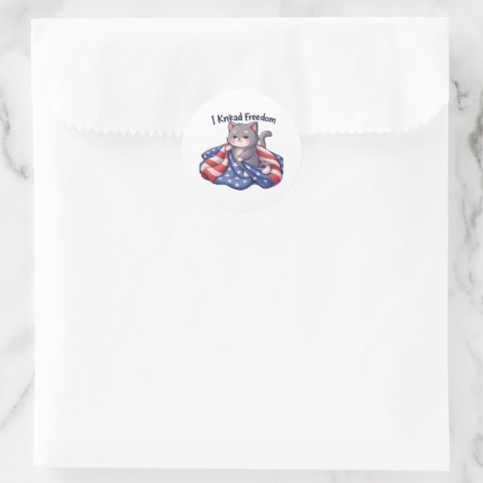 I Knead Freedom beroemd gemaakt door Funny Patriot Ronde Sticker (Tas)