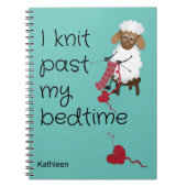 I Knit Past My Bedtime Sheep Custom Notebook Notitieboek (Voorkant)