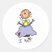 I Knit Ronde Sticker (Voorkant)