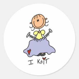 I Knit Ronde Sticker