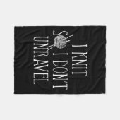 I Knit So I Don't Unravel  Fleece Deken (Voorkant (Horizontaal))
