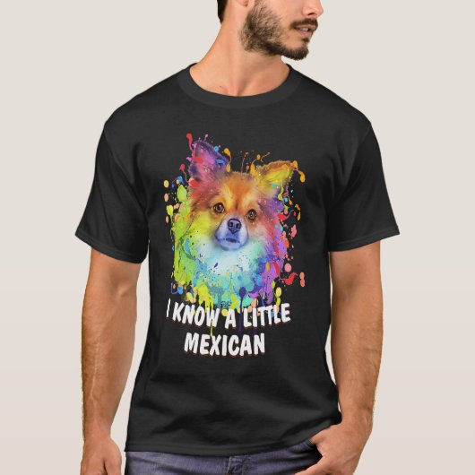 I Know a Little Mexican Funny Chihuahua Humor Chiw T-shirt (Voorkant)