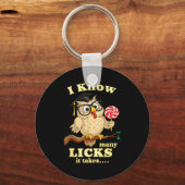 I Know How Many Licks It Takes Funny Owl Lollip Jo Sleutelhanger (Voorkant)
