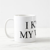 I know my value coffee mug gift koffiemok (Links)
