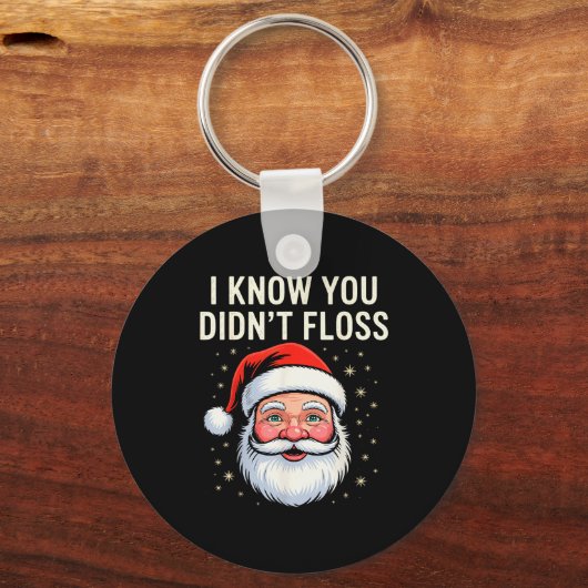 I Know You Didn't Floss Dental Hygienist Xmas Retr Sleutelhanger (Voorkant)