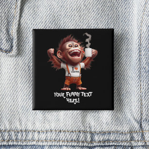 I ♥ Koffie Vierkante Button 5,1 Cm