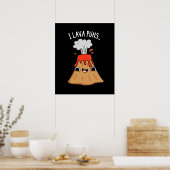 I Lava Puns Funny Geology Volcano Pun Dark BG Poster (Keuken)