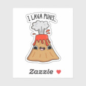 I Lava Puns Funny Geology Volcano Pun Sticker (Vel)