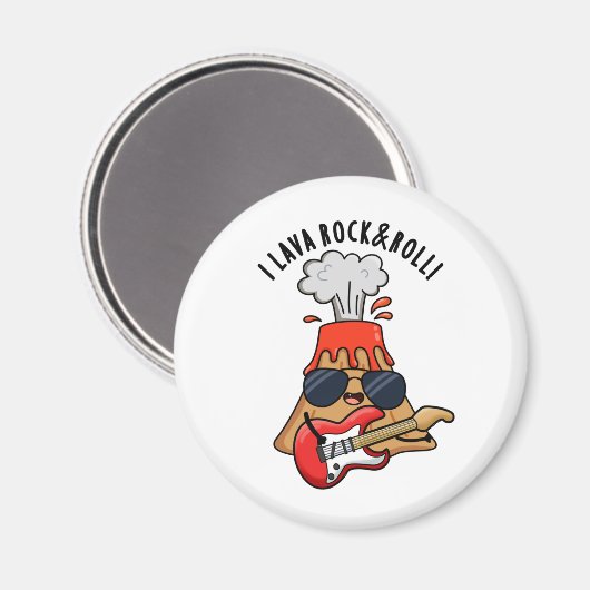 I Lava Rock en Roll Funny Volcano Pun Magneet (Voorkant / Achterkant)