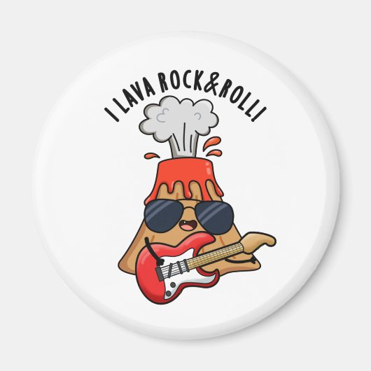 I Lava Rock en Roll Funny Volcano Pun Magneet (Voorkant)