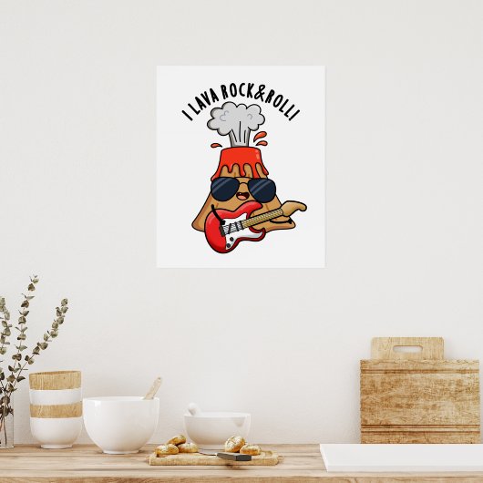 I Lava Rock en Roll Funny Volcano Pun Poster (Keuken)