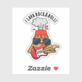 I Lava Rock en Roll Funny Volcano Pun Sticker (Vel)