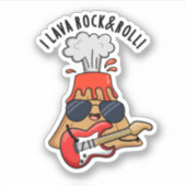I Lava Rock en Roll Funny Volcano Pun Sticker (Voorkant)