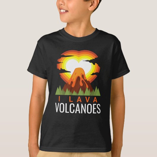 I Lava Volcanoes Volcano Geoloog T-shirt (Voorkant)