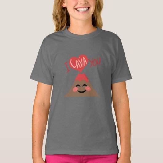 I Lava You Volcano Heart Sweet Pun Shirt (Voorkant)