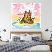 I Lava You Volcano Stretched Canvas (Insitu (Slaapkamer))