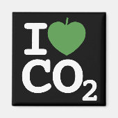 I Leaf CO2 - Ik hou van Carbon Dioxide zwarte koel Magneet (Voorkant)