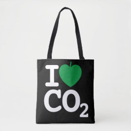 I Leaf CO2 - Koolstofdioxide Liefde Zwarte Canvas  Tote Bag