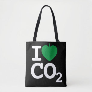 I Leaf CO2 - Koolstofdioxide Liefde Zwarte Canvas Tote Bag