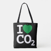 I Leaf CO2 - Koolstofdioxide Liefde Zwarte Canvas Tote Bag (Achterkant)