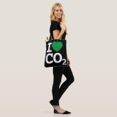 I Leaf CO2 - Koolstofdioxide Liefde Zwarte Canvas Tote Bag (Op model)