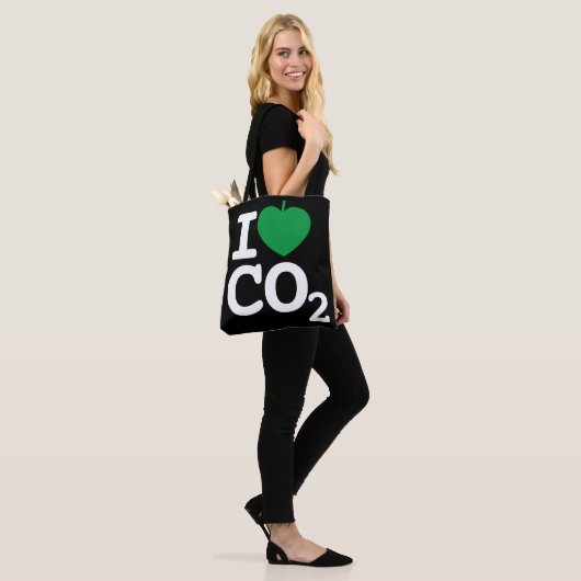 I Leaf CO2 - Koolstofdioxide Liefde Zwarte Canvas Tote Bag (Op model)