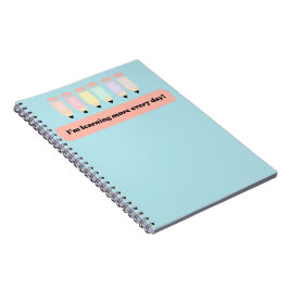 I Learn More Every Day!" Notebook Cover - Inspirin Notitieboek